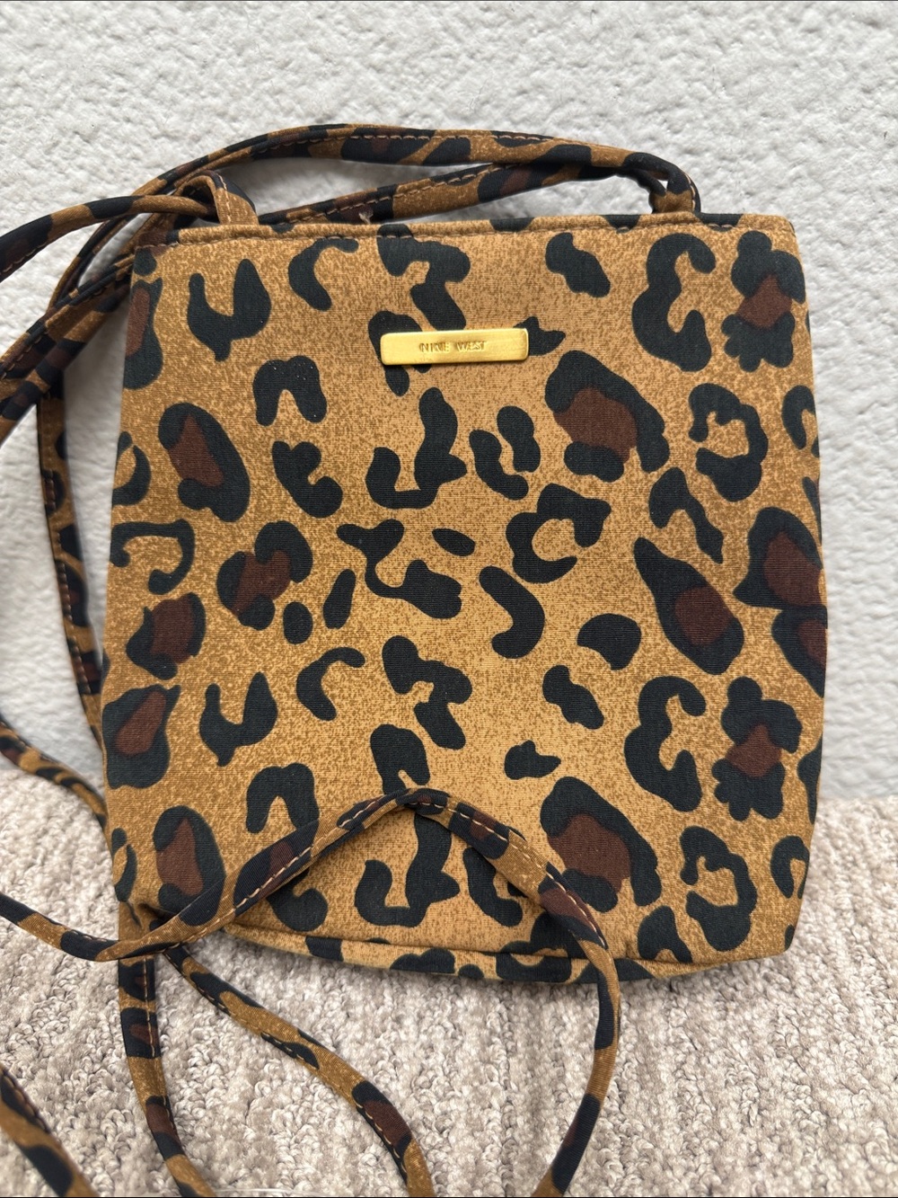 Nine West Leopard Print Crossbody Bag - Brown/Black